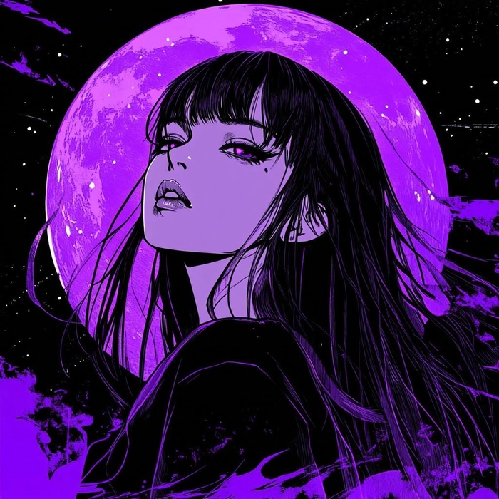 purple pfp aesthetic girl soft lavender portrait