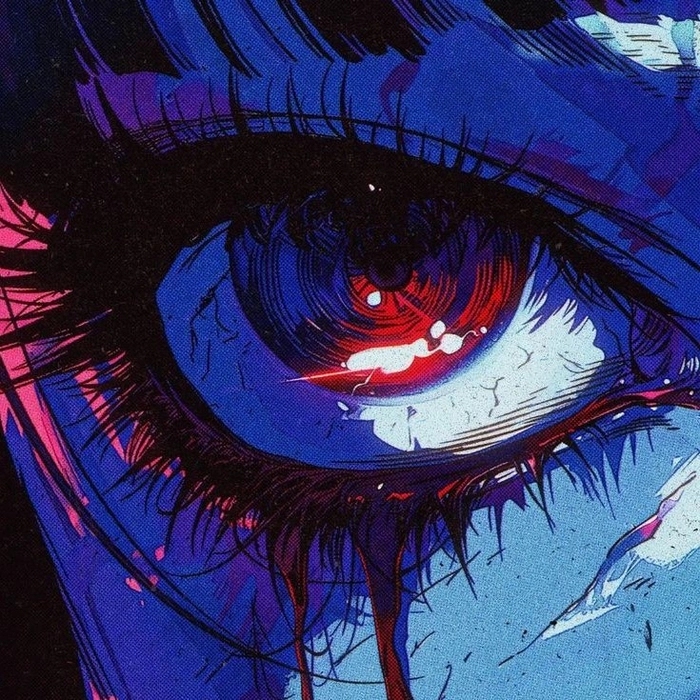 Red aesthetic Discord PFP with bold centered subject and strong dark interface contrast