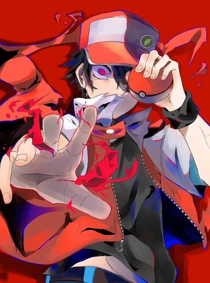 Red aesthetic PFP boy with moody silhouette and saturated crimson overlay