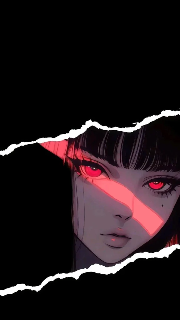 Girl red aesthetic PFP with rose-toned filter and sparkle overlay