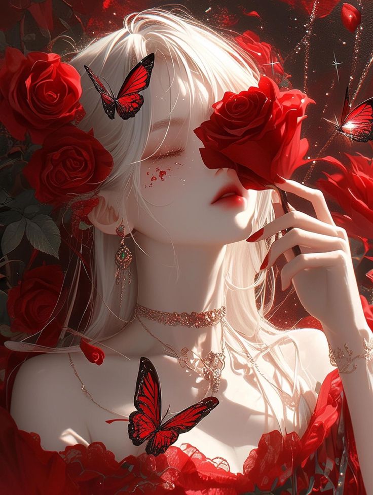 Red rose PFP with dramatic petal texture and rich crimson color