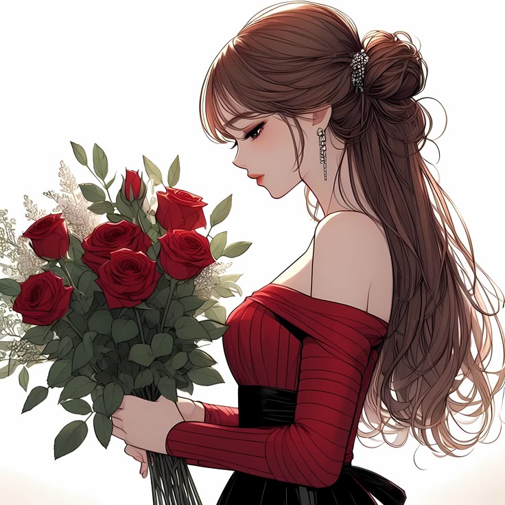 Classic red rose profile picture with deep crimson petals and dark background