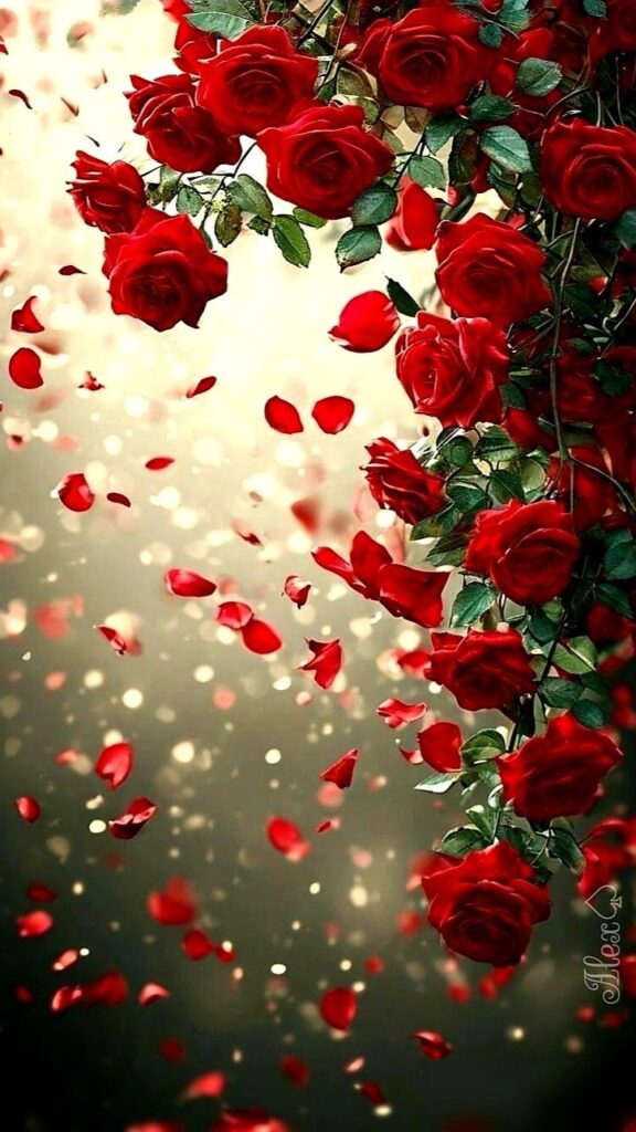 Red rose avatar with water droplet detail and sculptural petal curvature