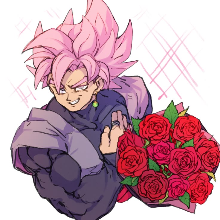 Goku Black Rose profile picture with rose-colored power display and intense expression
