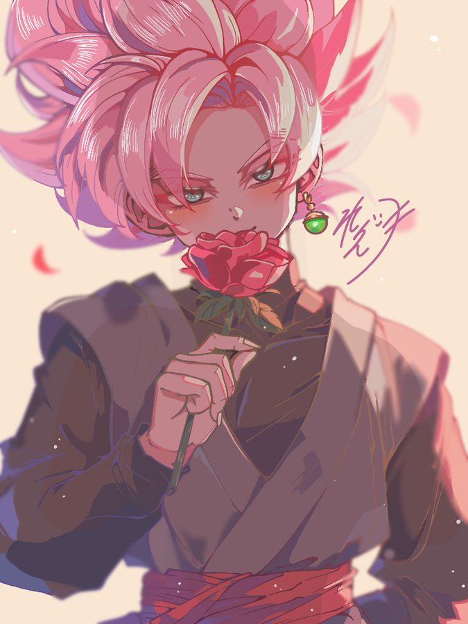 Dragon Ball Super Rose Goku Black avatar with vibrant pink god ki energy