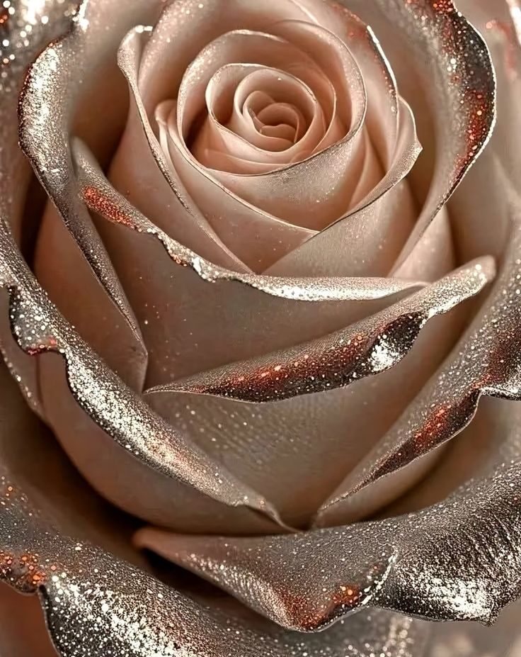 Elegant rose gold profile image with reflective texture and minimal aesthetic