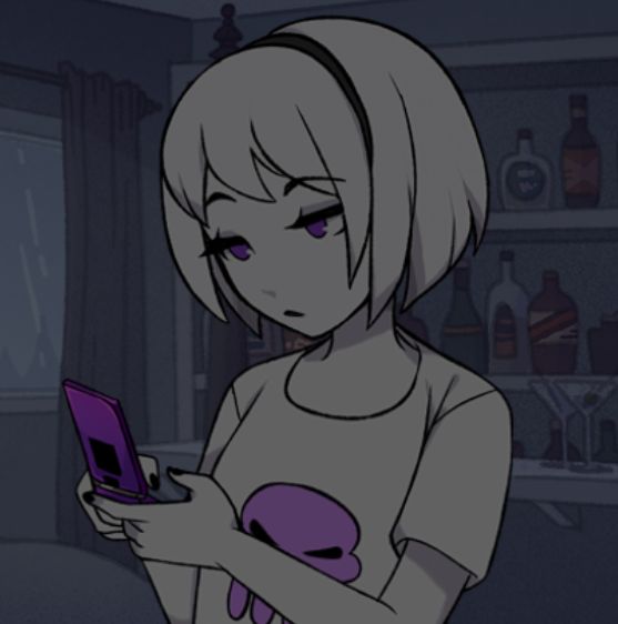 Rose Lalonde Homestuck PFP with dark color palette and mystical character design