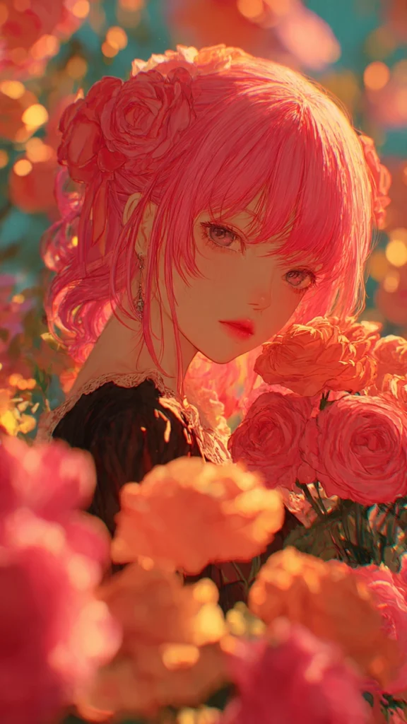 Aesthetic Rosé PFP with muted pink tones and film grain texture