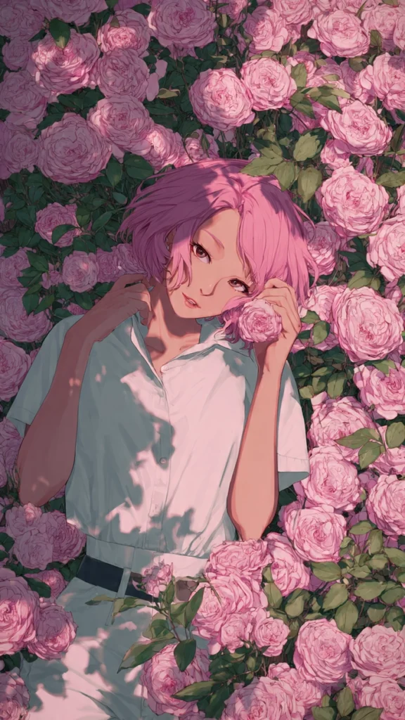 Dreamy aesthetic Rosé Blackpink PFP with gentle glow and pastel palette