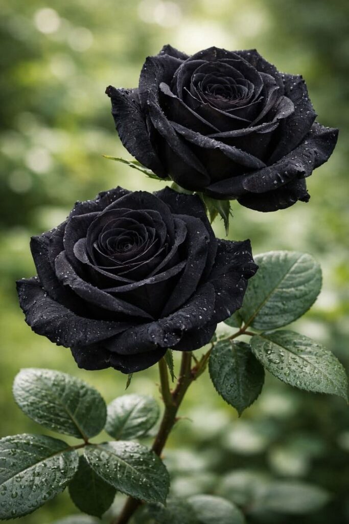 Black aesthetic rose PFP with smoke effect background