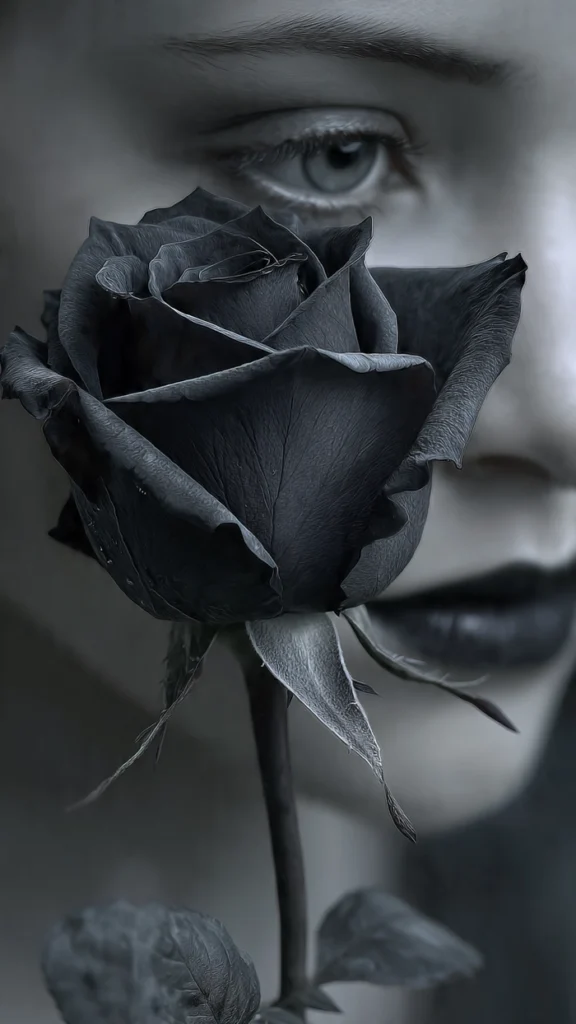 Black and dark rose PFP for alternative aesthetic profiles