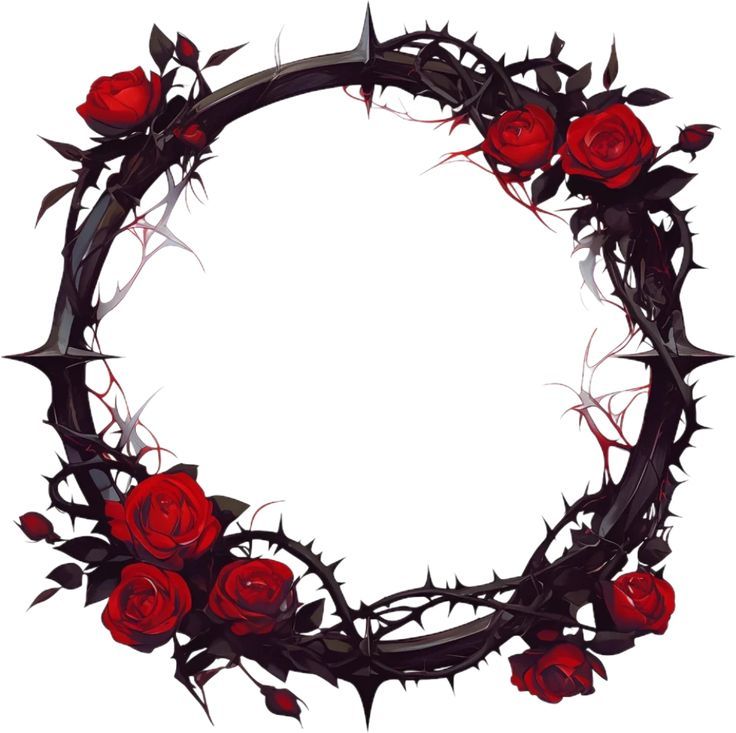Bordered rose profile picture with gold frame and centered floral composition