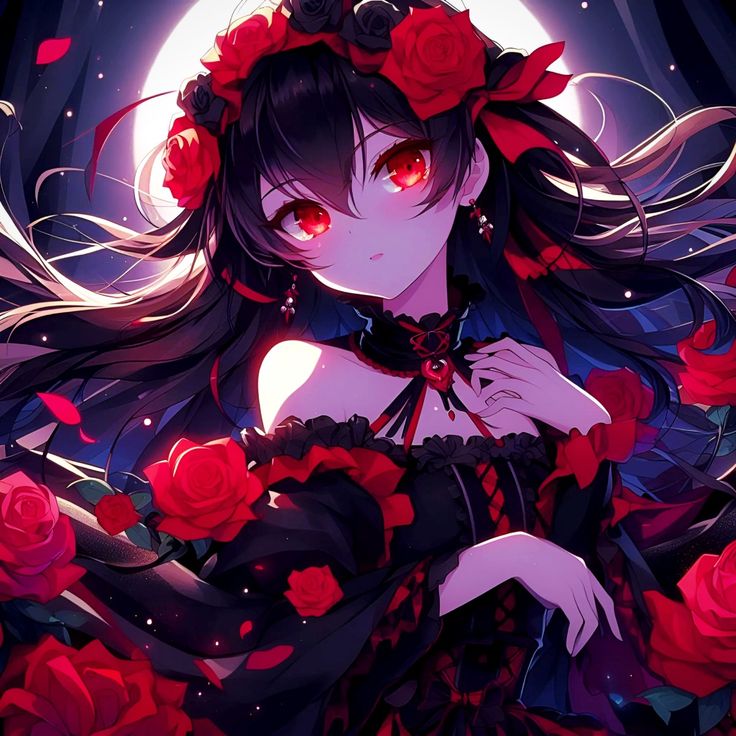 Dark aesthetic rose profile picture with cinematic fog and moody lighting