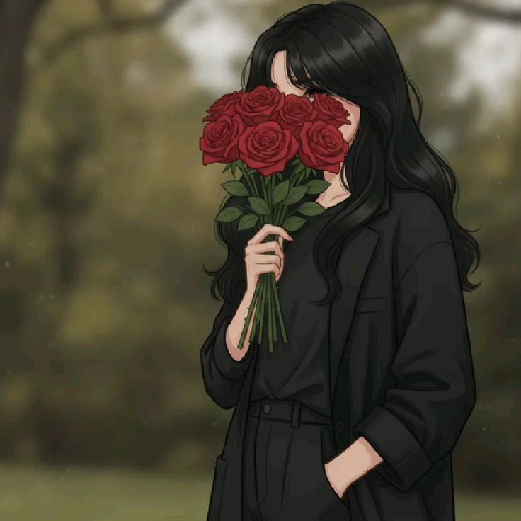 Shadowed dark rose avatar with desaturated petals and intense contrast
