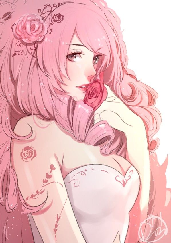 Rose quartz PFP with translucent crystal texture and soft pink glow