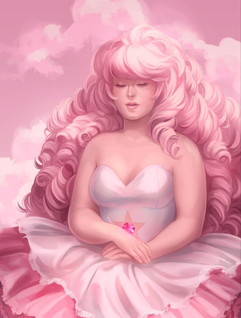 Steven Universe Rose Quartz fan art avatar with flowing hair and nurturing character energy