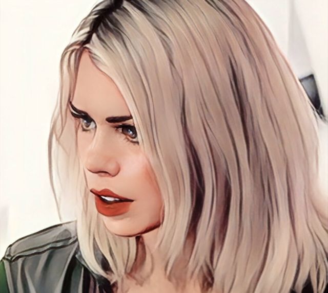 Rose Tyler Doctor Who PFP with cinematic portrait and emotional expression