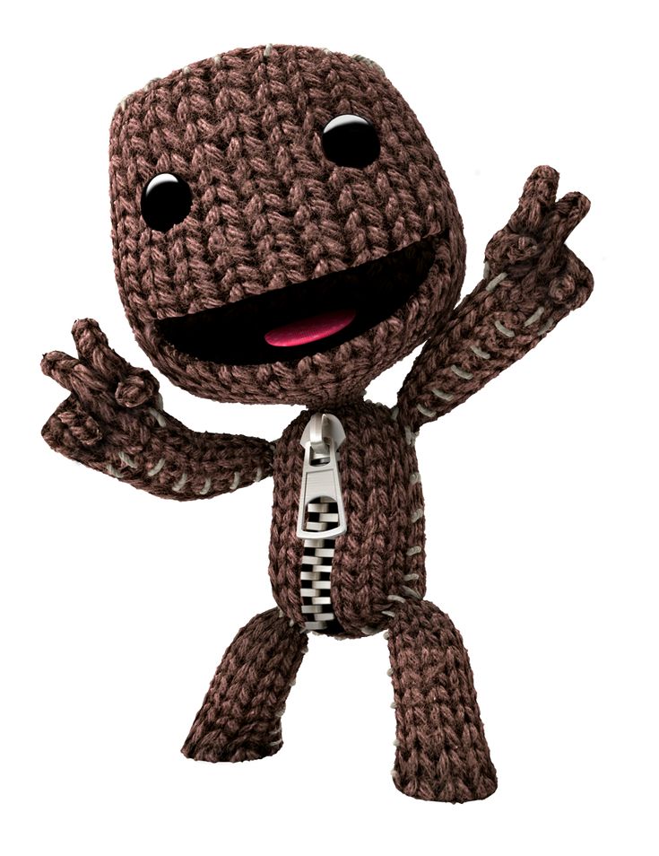 Sackboy white background PFP with minimalist clean look