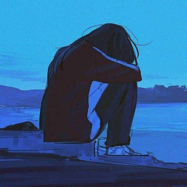 Sad aesthetic PFP Pinterest with soft pastel blur and trend-aligned melancholy