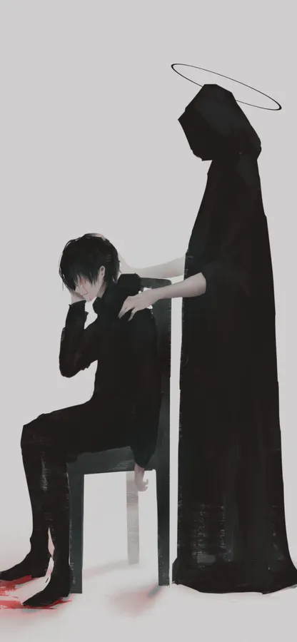 introspective sad anime boy PFP with dim lighting and quiet emotional tone