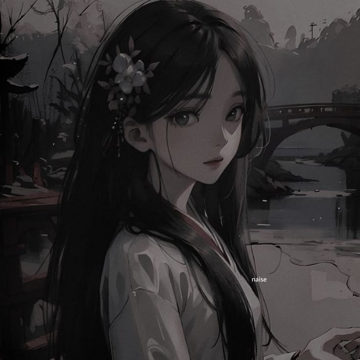 Sad anime girl PFP aesthetic with tearful expressive eyes and petal environmental cues