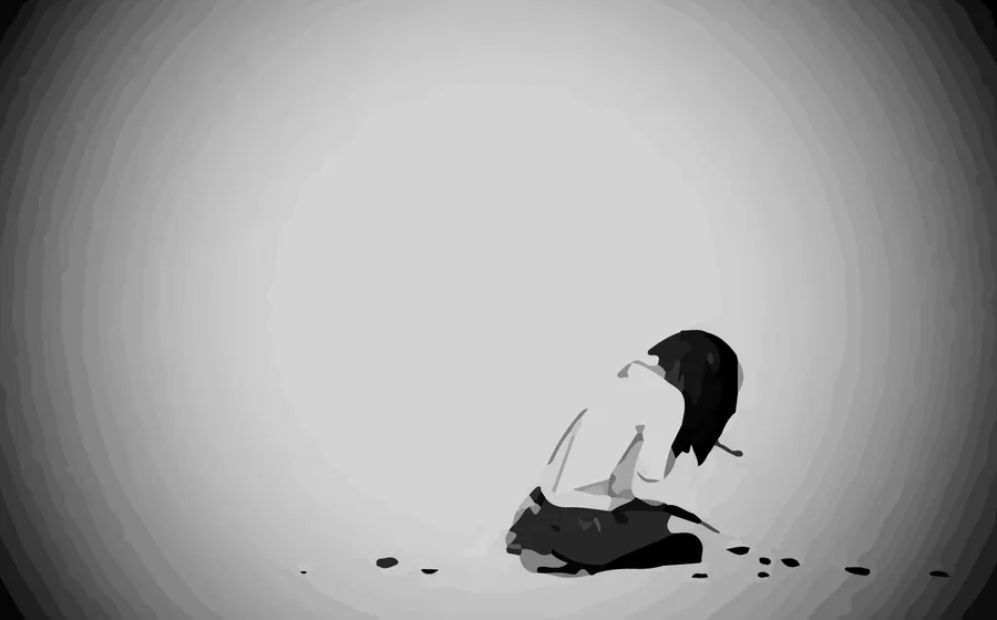 Gentle sad anime girl avatar with quiet expression