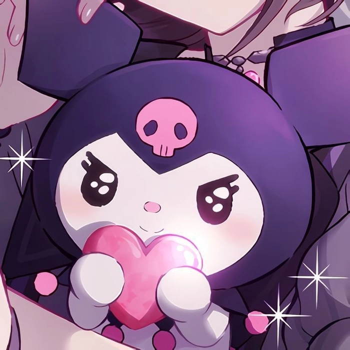 Kuromi Sanrio avatar with violet and black palette and mischievous expression