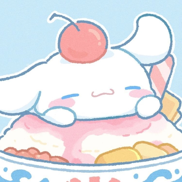 Sanrio coordinated avatar set with complementary characters and color-linked frames