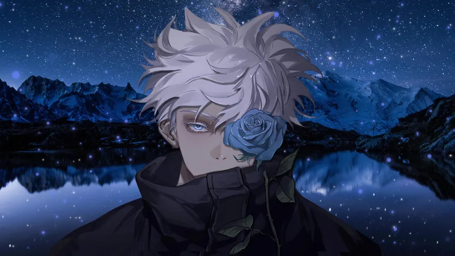 Dark dramatic Gojo profile picture with intense contrast