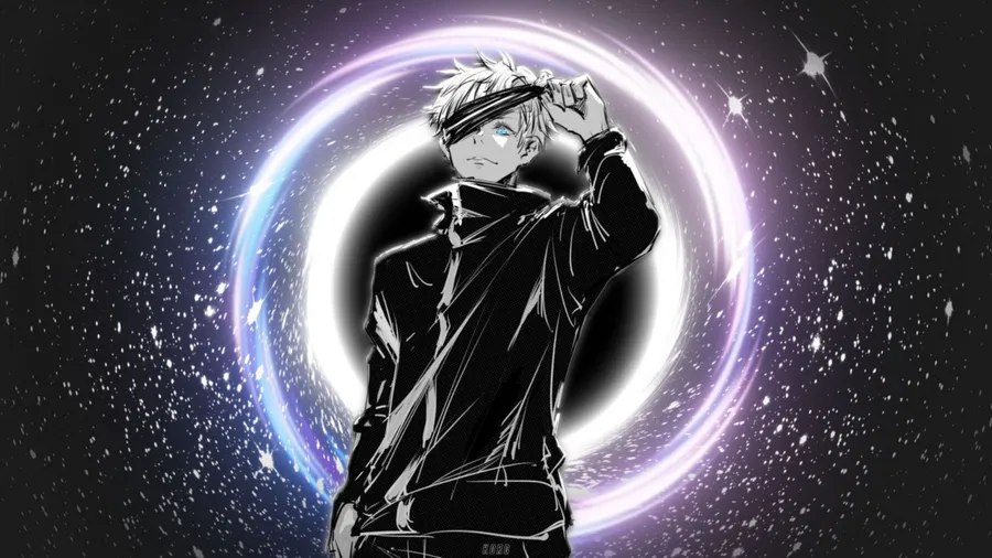 Satoru Gojo dark aesthetic avatar with cinematic shadow