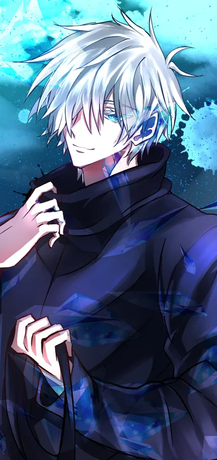 Expressive Gojo fanart PFP with painter or illustrator style