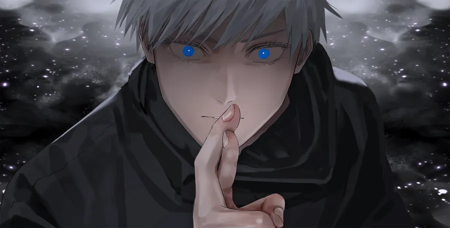 Gojo PFP GIF with blinking or glow effect animation