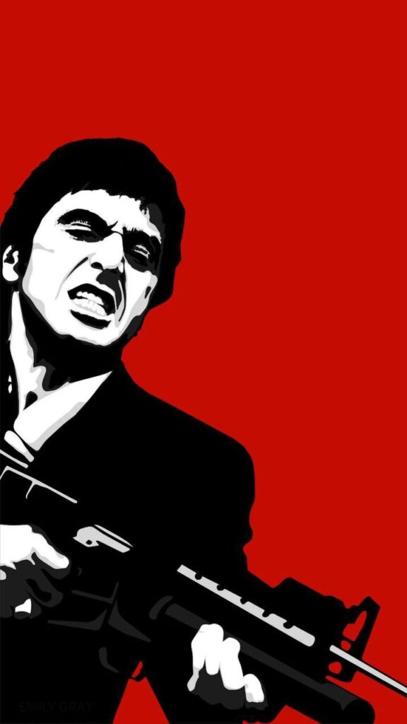 High resolution black and white Scarface profile picture with fine detail and grain