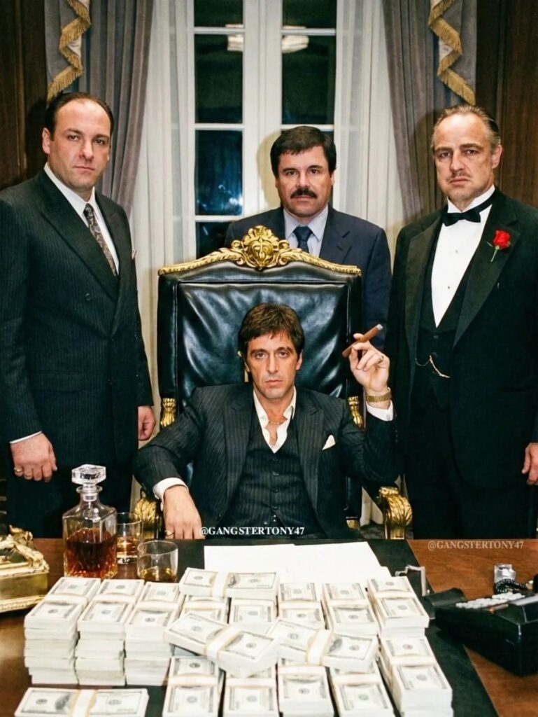 Scarface wallpaper with dark mansion interior and cinematic wide framing