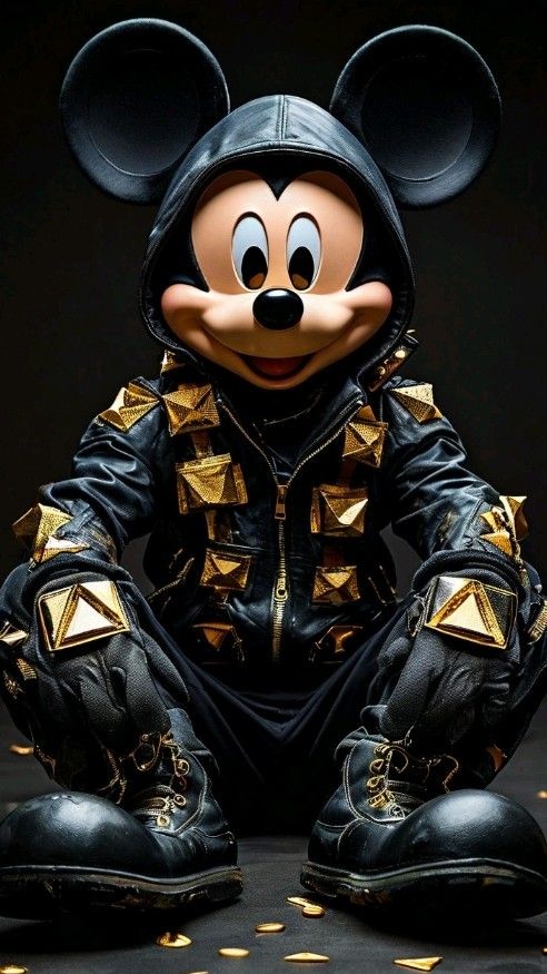 2026 horror Mickey Mouse PFP neon dark style