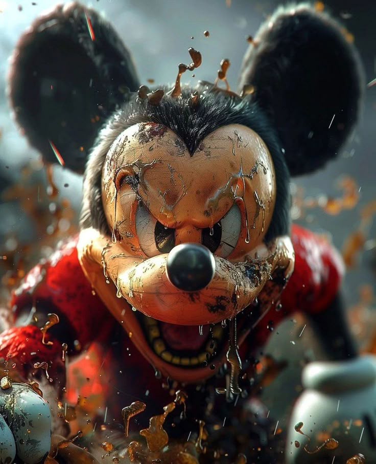 TikTok horror Mickey Mouse profile picture dark tones