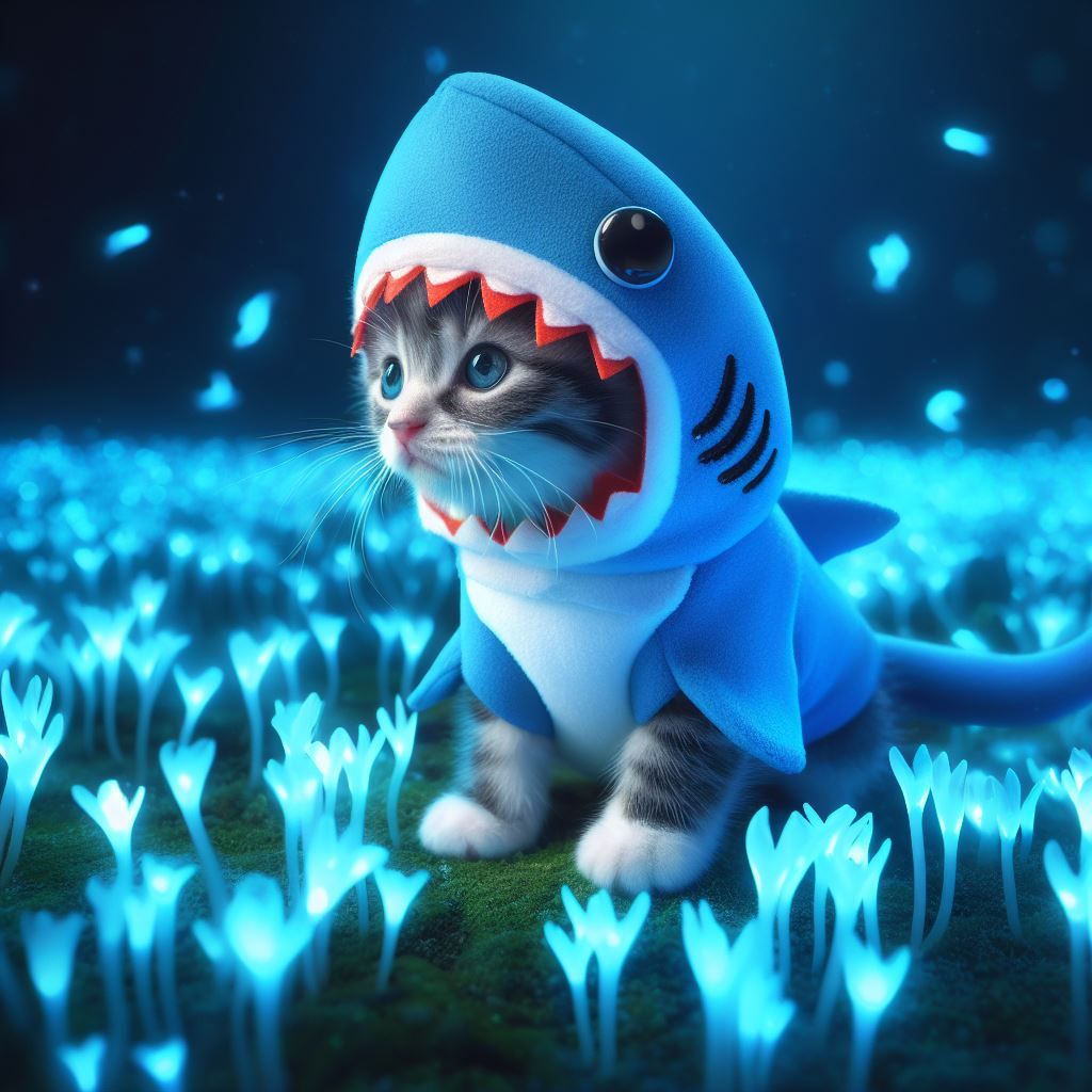 aesthetic shark pfp with soft blue gradient underwater lighting