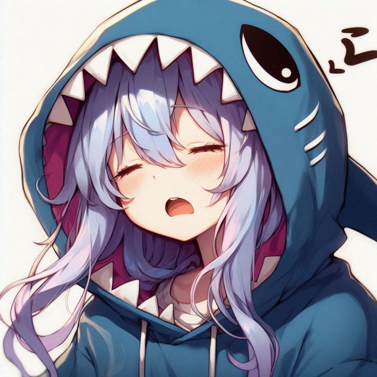 stylized anime shark profile picture with dramatic shading and vibrant colors