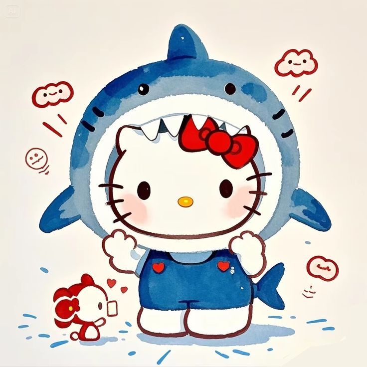 cartoon-style shark profile picture with rounded proportions and friendly design