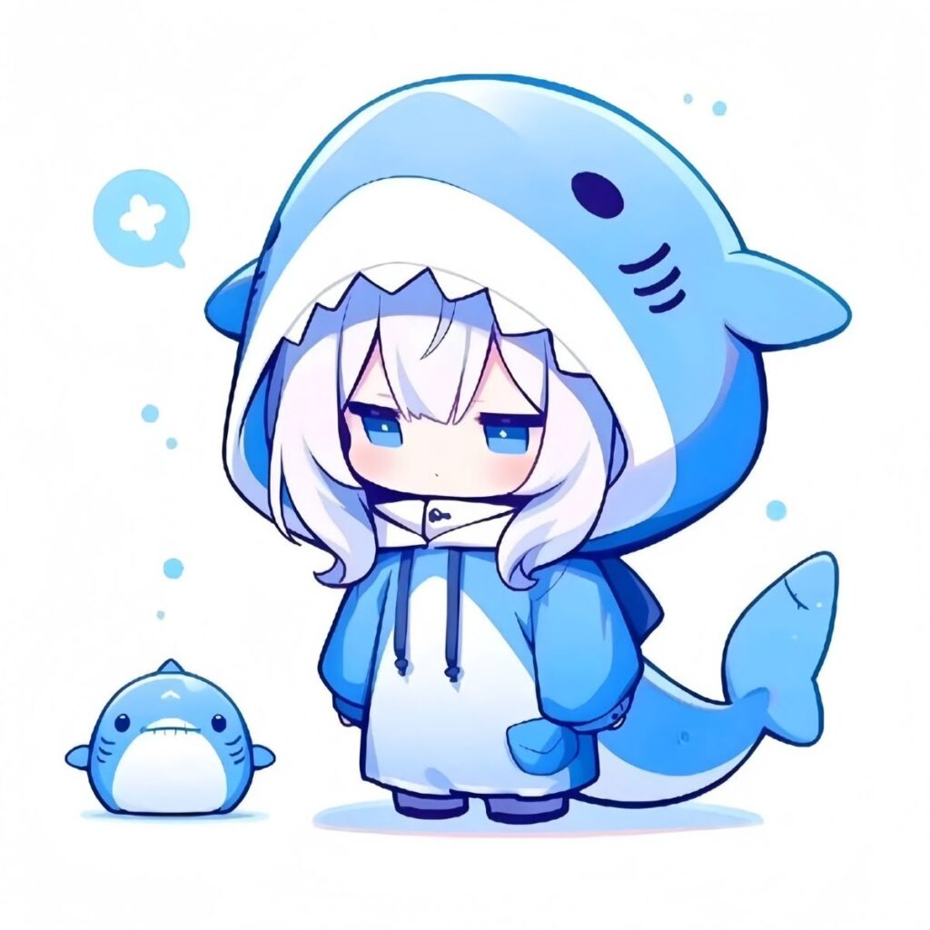 centered shark pfp design for Discord with sharp outline and clear expression