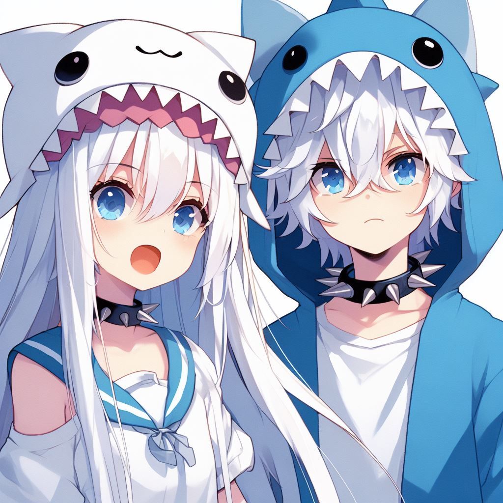 coordinated shark pfp matching set for best friends or Discord partners