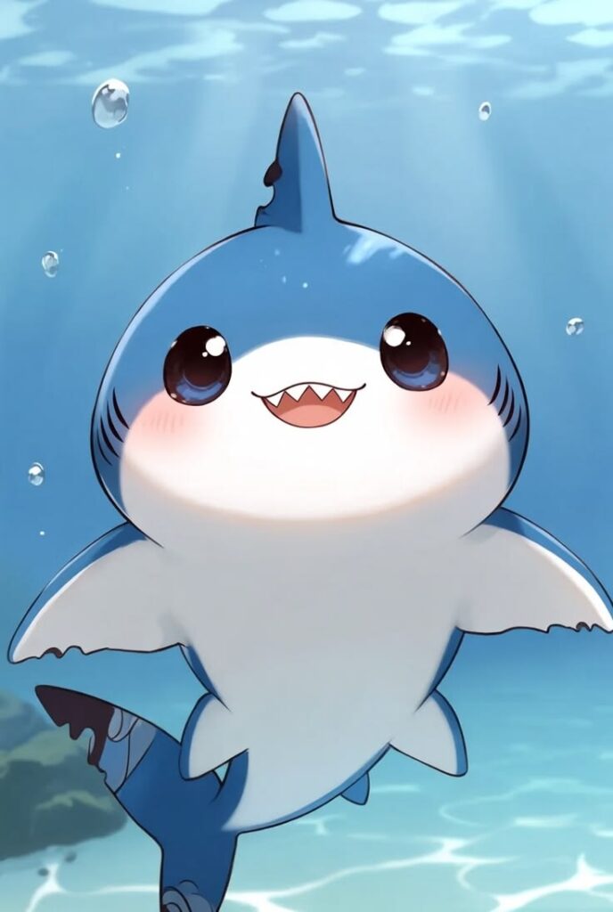 curated shark profile picture with aesthetic layering and soft texture