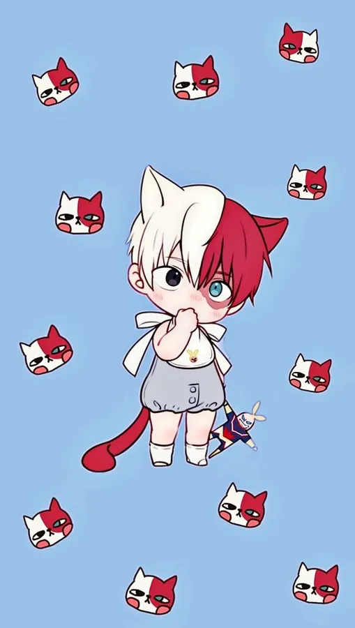 Chibi Todoroki MHA PFP playful style