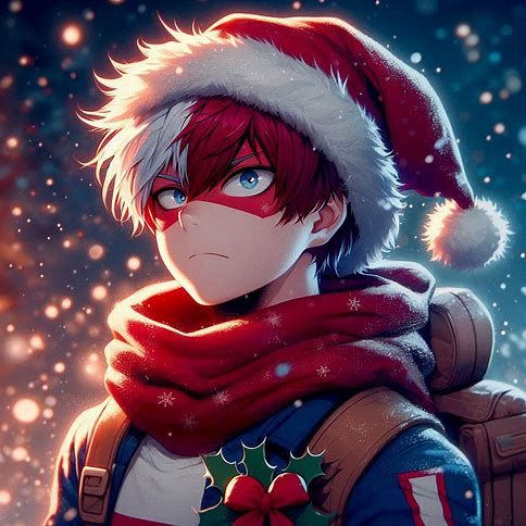 Christmas Todoroki seasonal avatar with warm tones