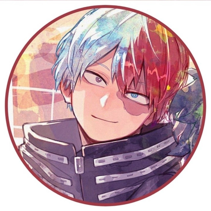 Shoto Todoroki aesthetic PFP with pastel overlay