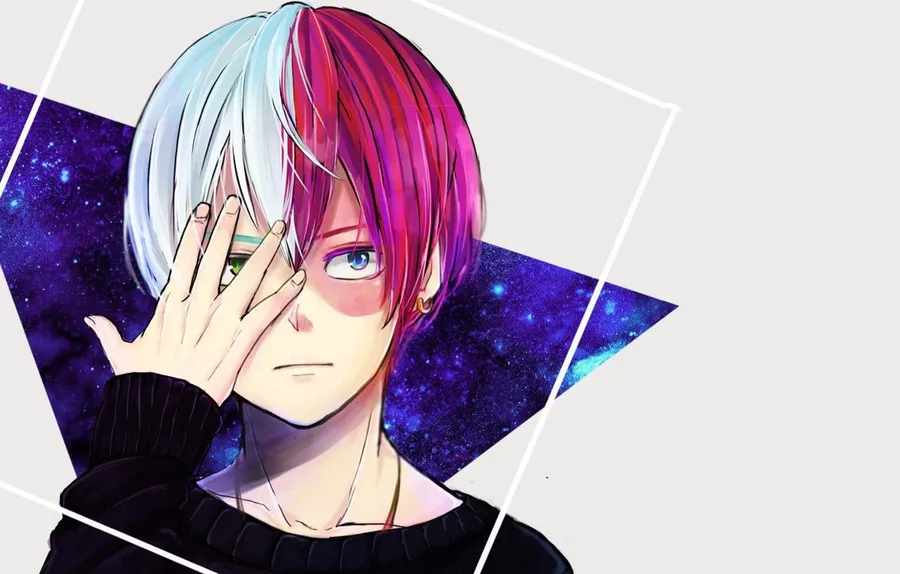 Shoto Todoroki PFP cute soft expression warm tones