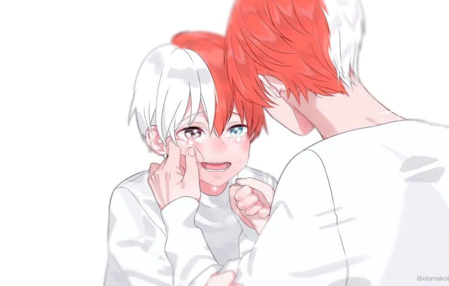 Todoroki cute PFP with gentle lighting and soft color