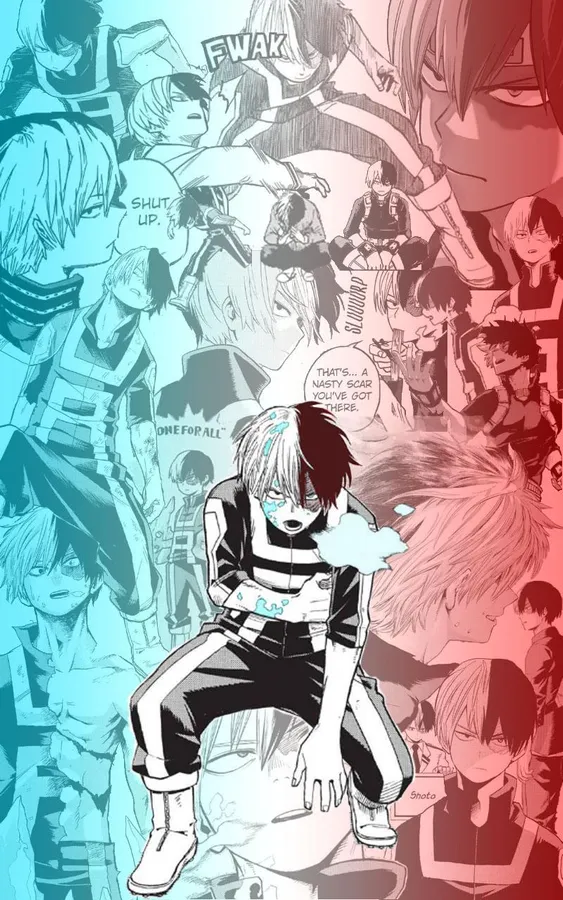 Animated Todoroki profile picture with glowing effect