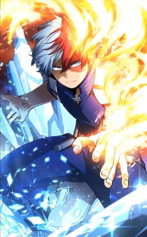 Shoto Todoroki glitter PFP with sparkle overlay