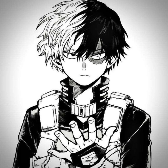 Manga Todoroki PFP raw panel with Horikoshi linework